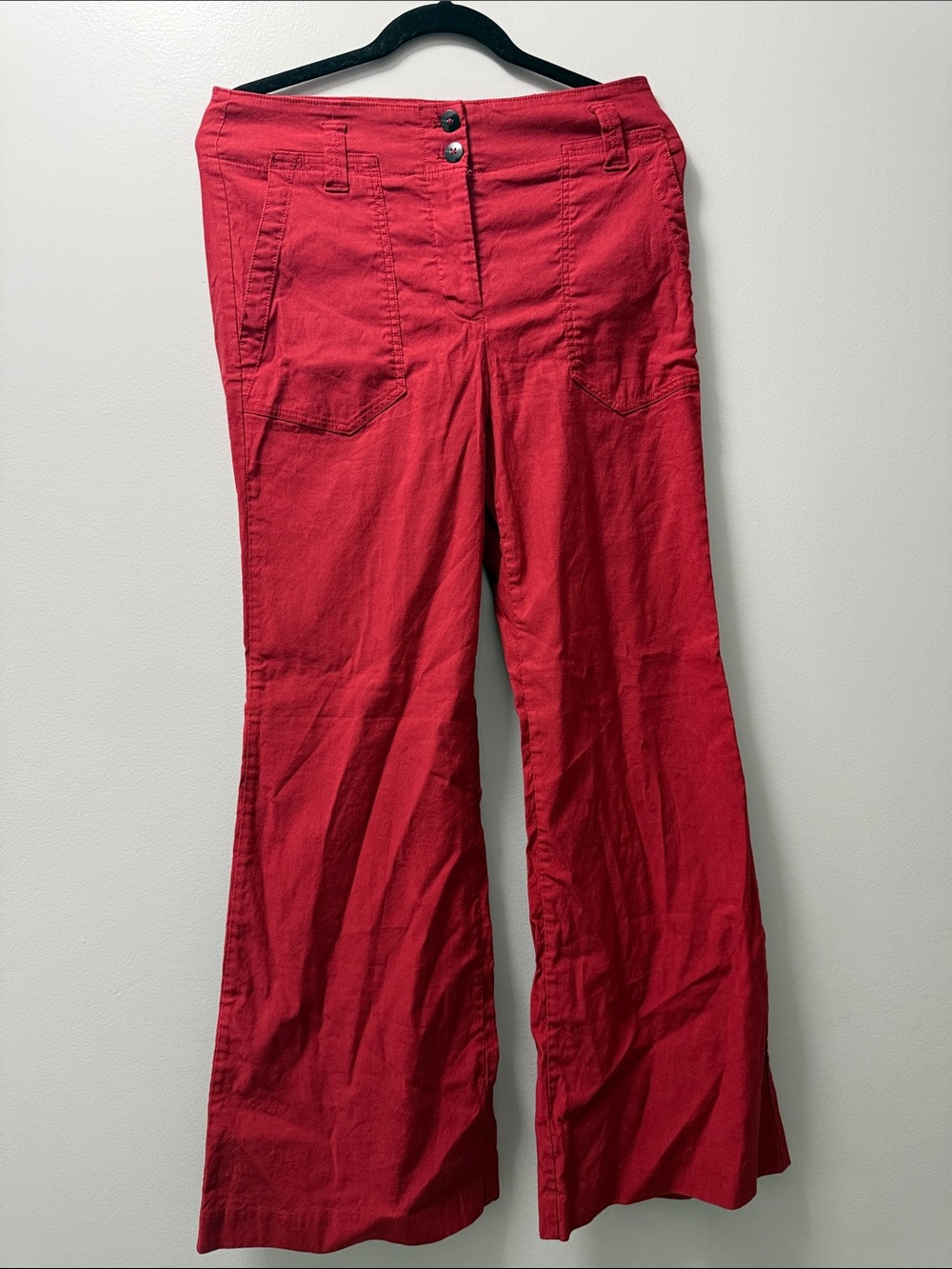 Maeve Bright Red Wide-Leg Jeans